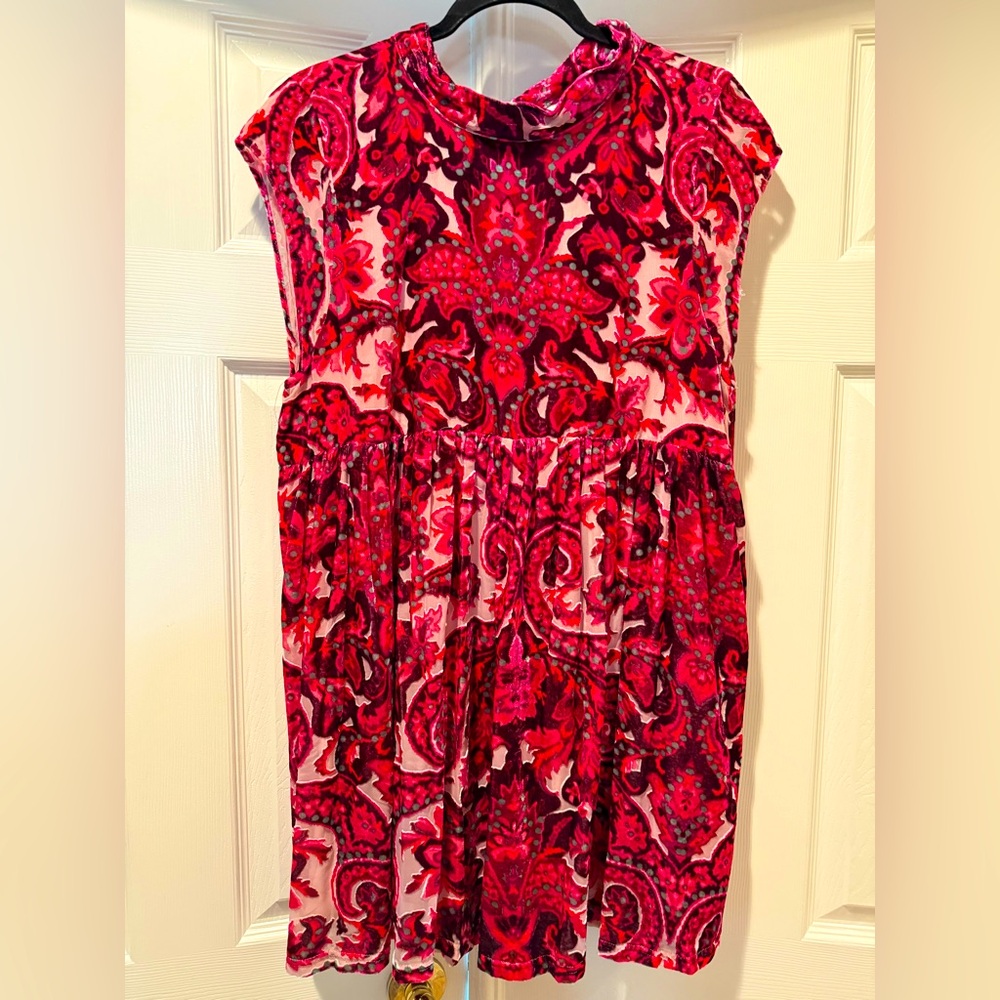 Free People Red and Pink Mini Dress